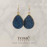 Aretes con gota Druza Azul