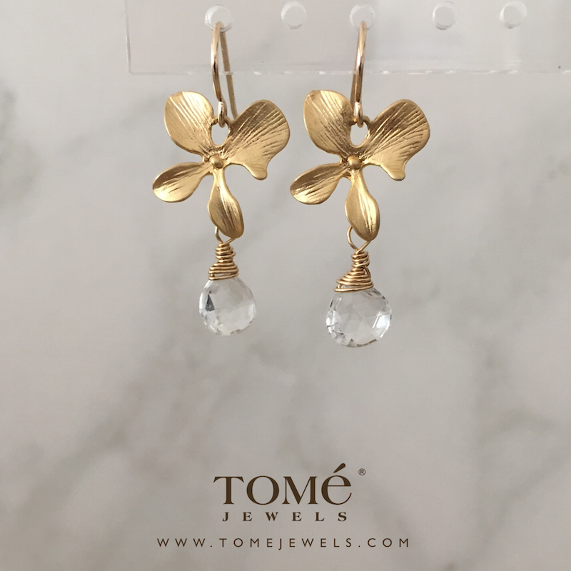 Aretes Orquídea Cuatro Pétalos