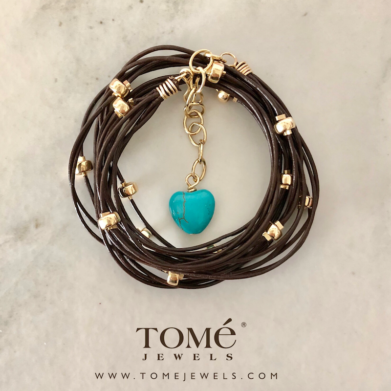 Pulsera Wrap de Piel Tabaco