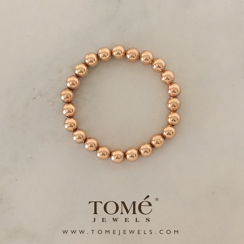 RGF Pulsera Cuentas Rosas 8mm