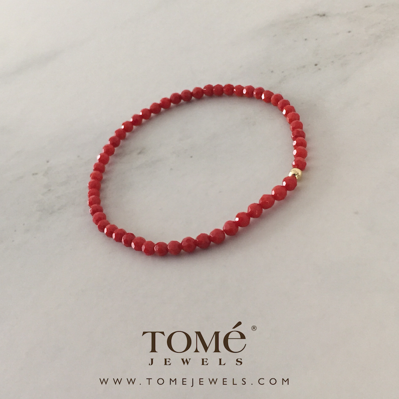 Alternative view of Pulsera Coral Rojo II 3mm
