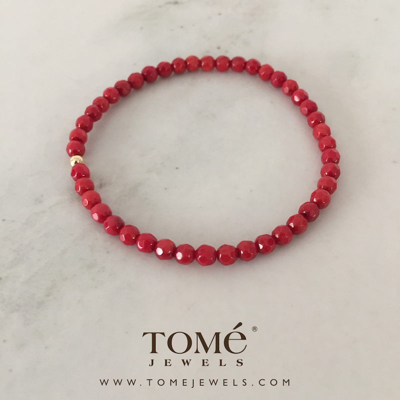 Pulsera Coral Rojo III 4mm