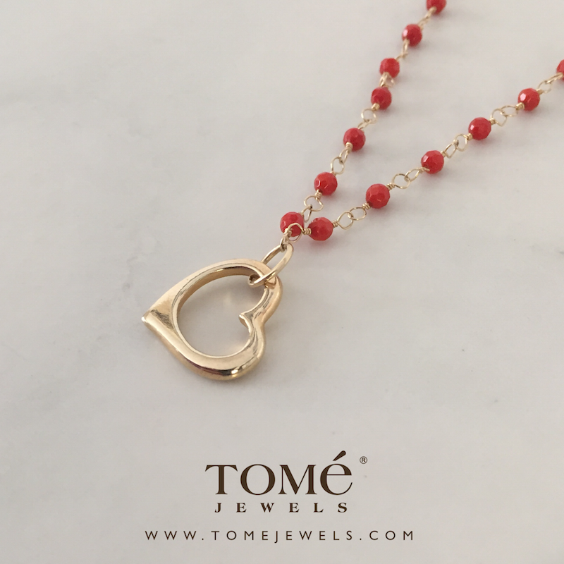 Collar Coral Rojo Corazón III