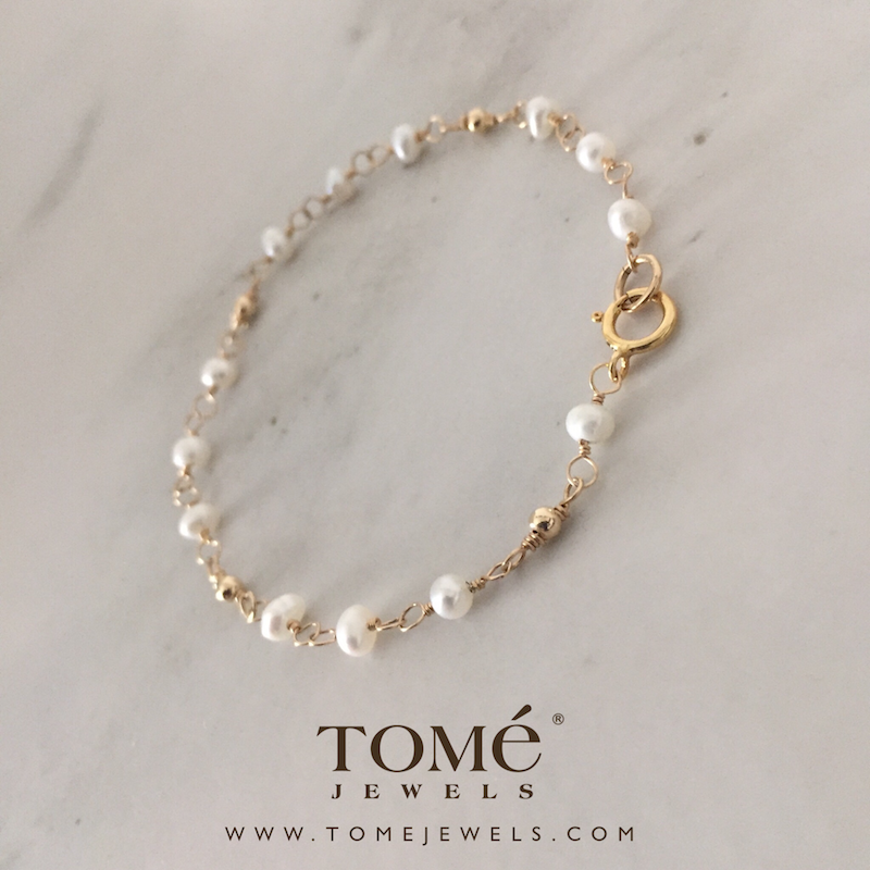 Alternative view of Pulsera con broche Perla Blanca y GF