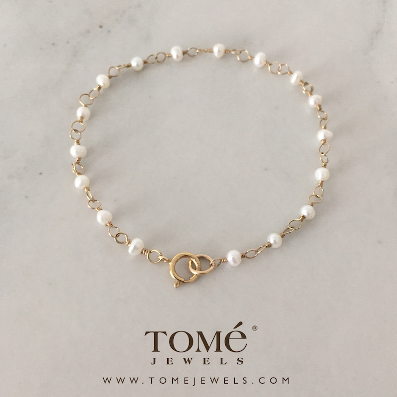 Pulsera con broche Perla Blanca
