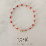 Pulsera con broche Coral Rojo