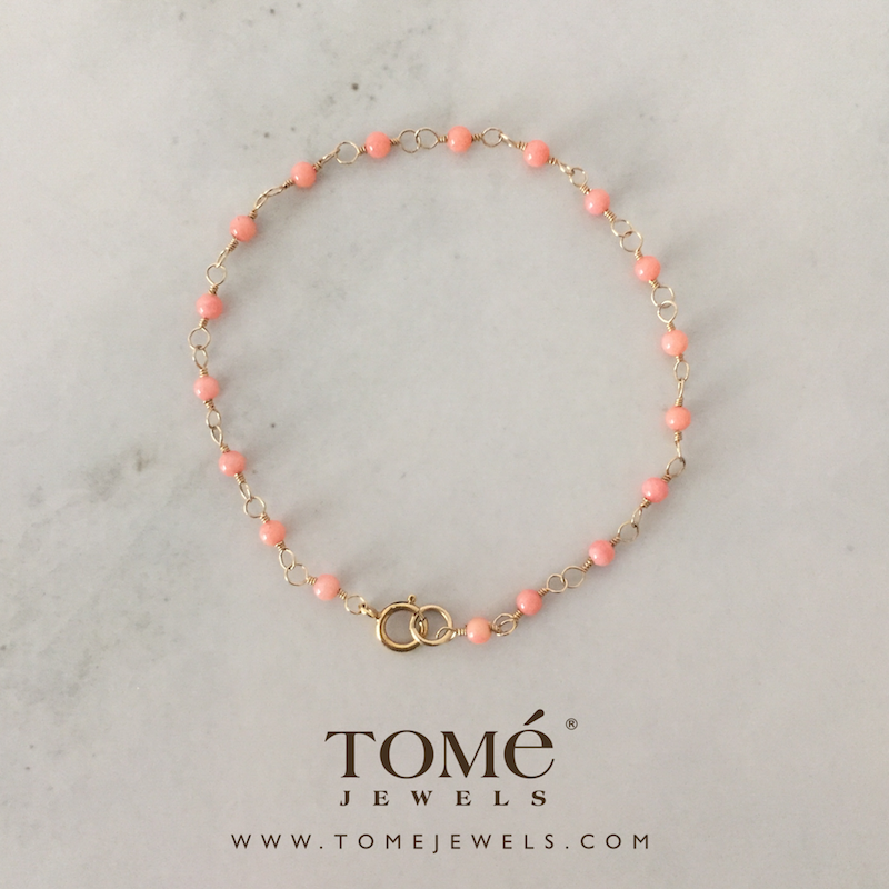 Pulsera con broche Coral Rosa