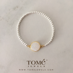 Pulsera SF con Círculo 16 Drusa Blanca
