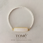 Pulsera SF con Barra Drusa Blanca