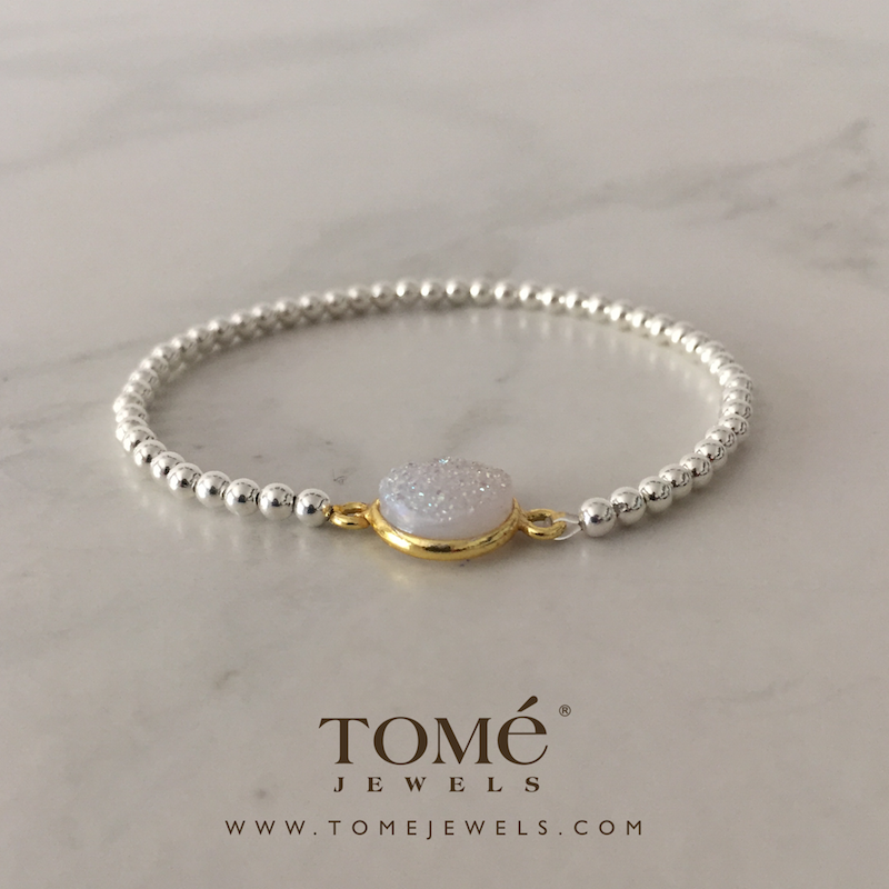 Pulsera SF con Círculo 11 Drusa Blanca - Imagen 3
