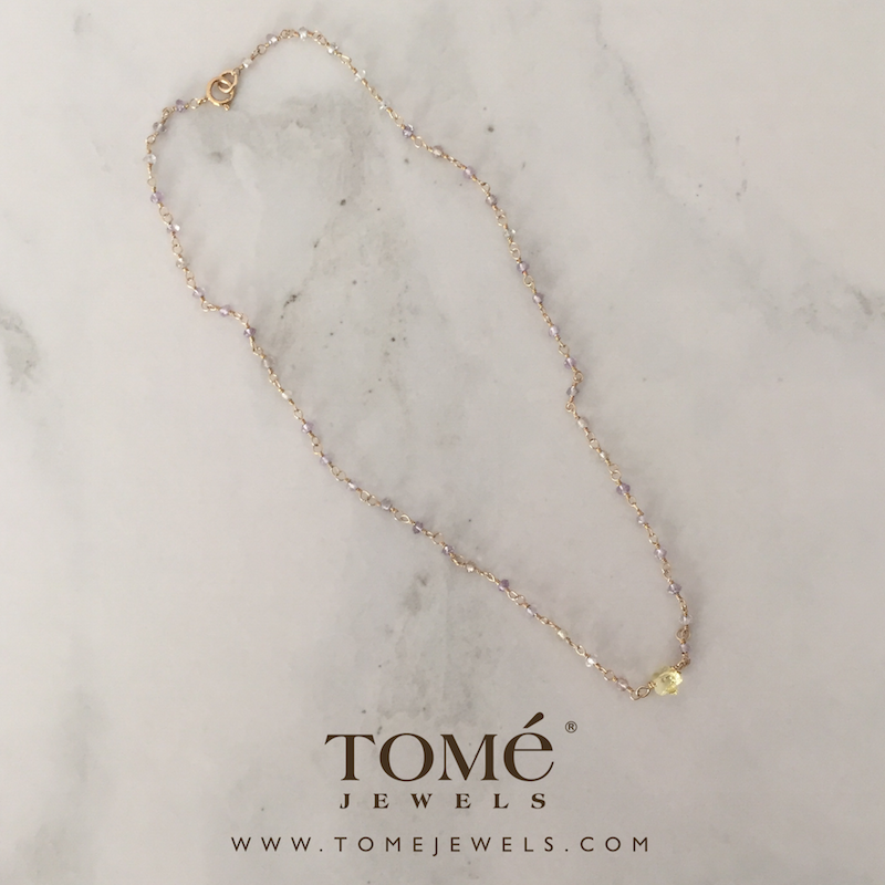 Collar Ametrina con Flor SW Amarilla