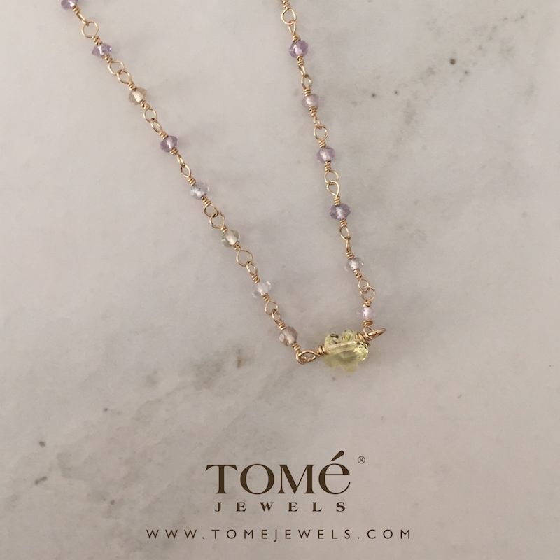 Alternative view of Collar Ametrina con Flor SW Amarilla