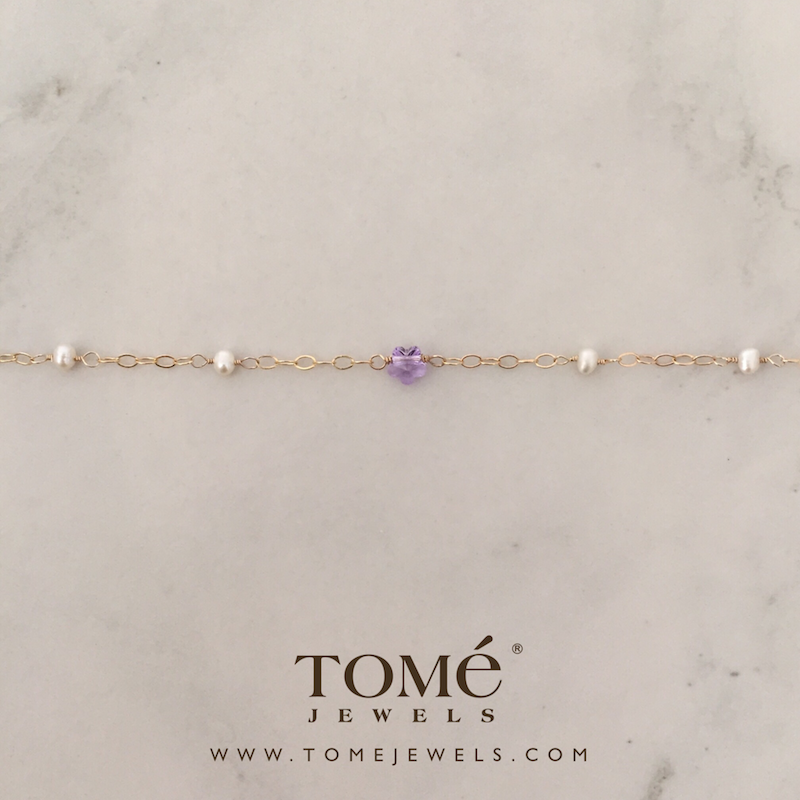 Alternative view of Pulsera con Flor SW Lila