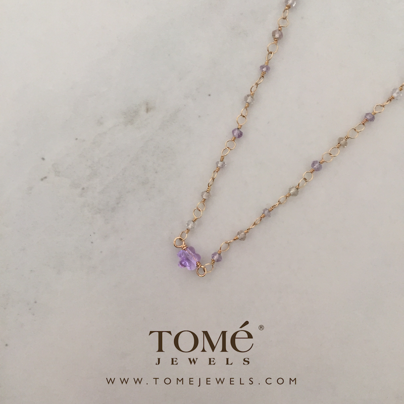 Collar Ametrina con Flor SW Lila - Imagen 3