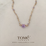 Collar Ametrina con Flor SW Lila