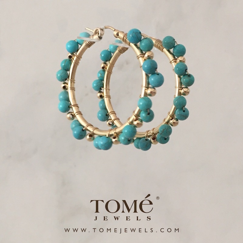 Arracadas Turquesa Zig Zag