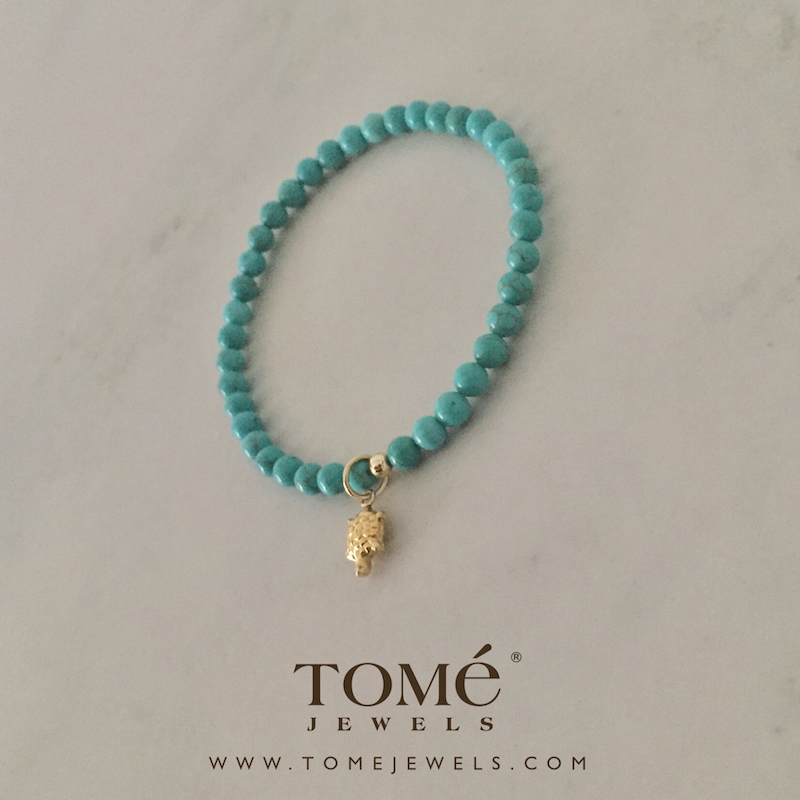 Alternative view of Pulsera Howlite Turquesa con Tortuga