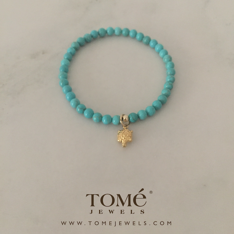 Pulsera Howlite Turquesa con Tortuga