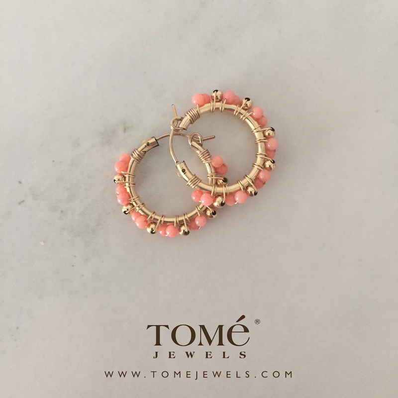Arracadas Coral Rosa Zig Zag