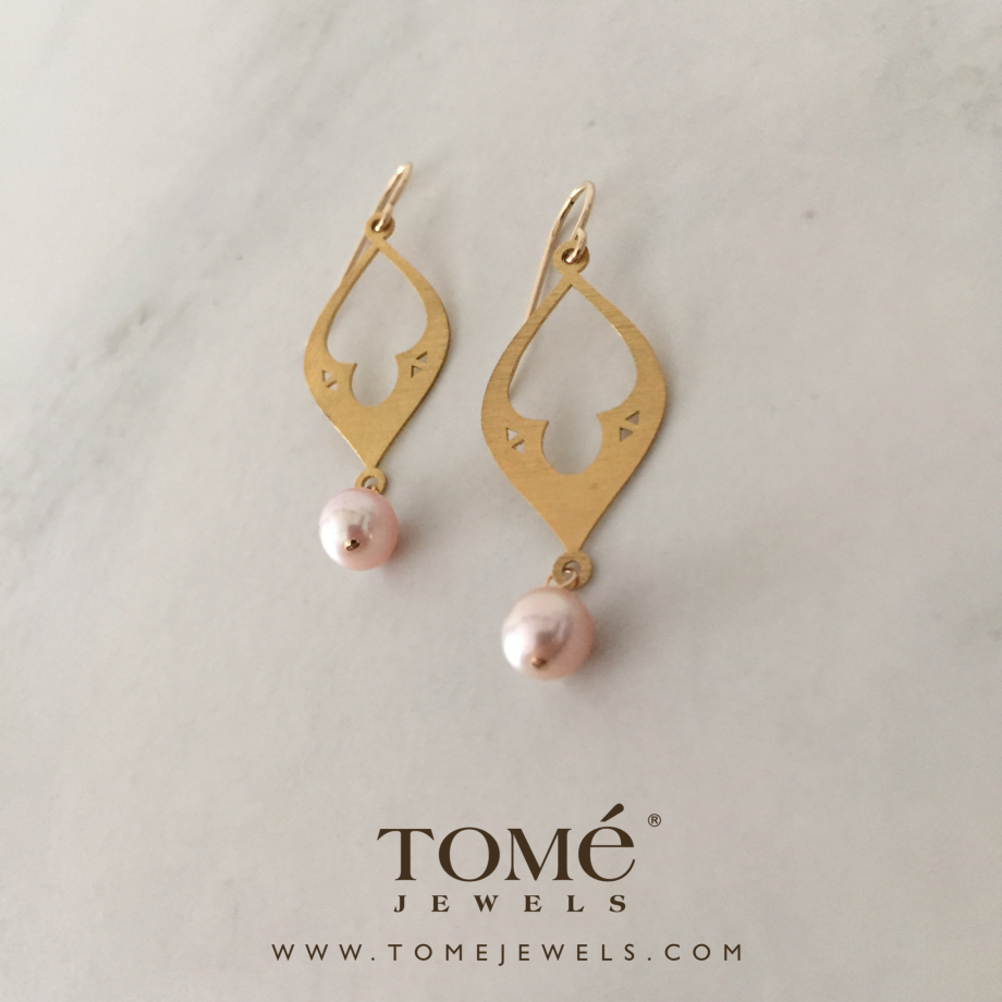 Aretes Felicidad con Perla Rosa
