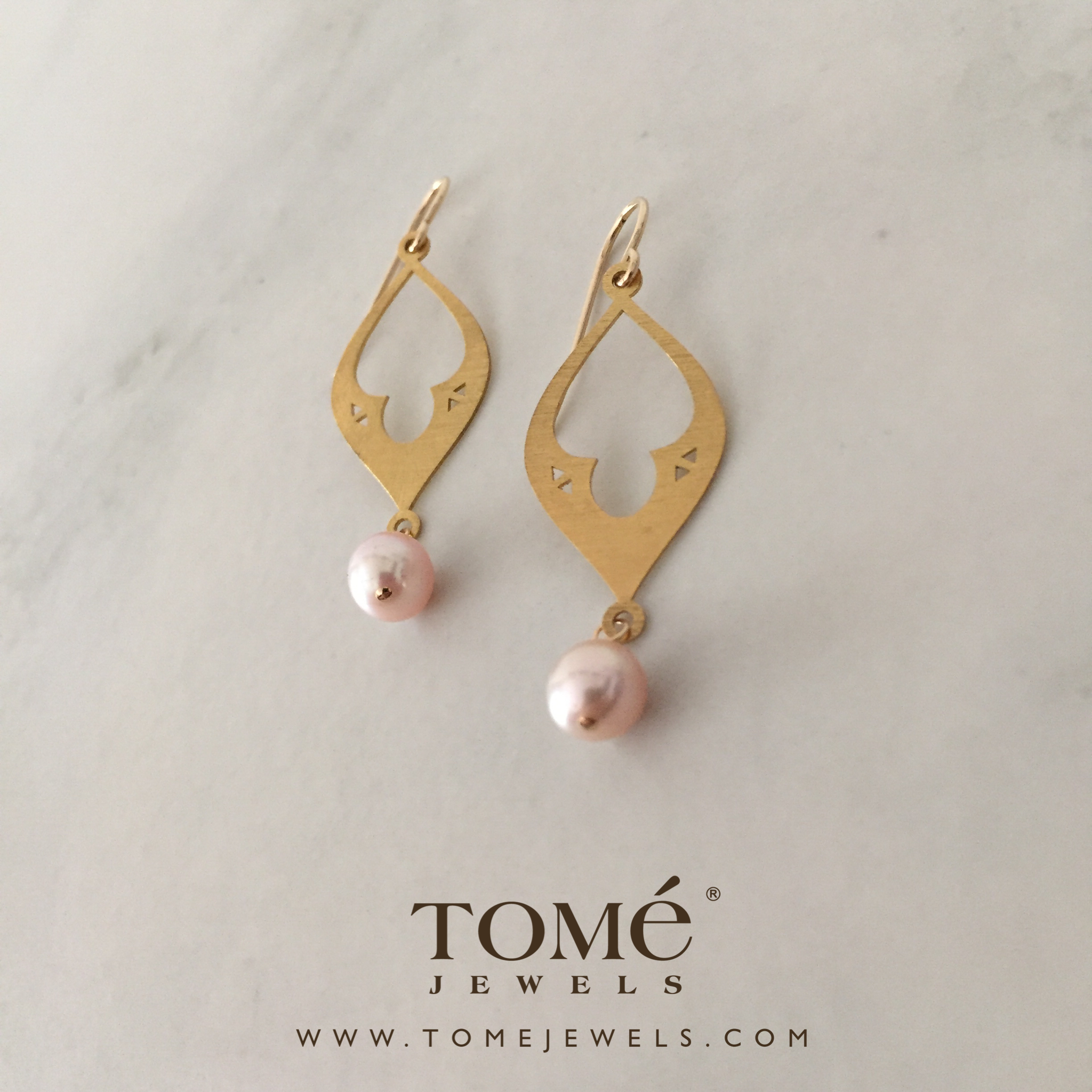 Aretes Felicidad con Perla Rosa