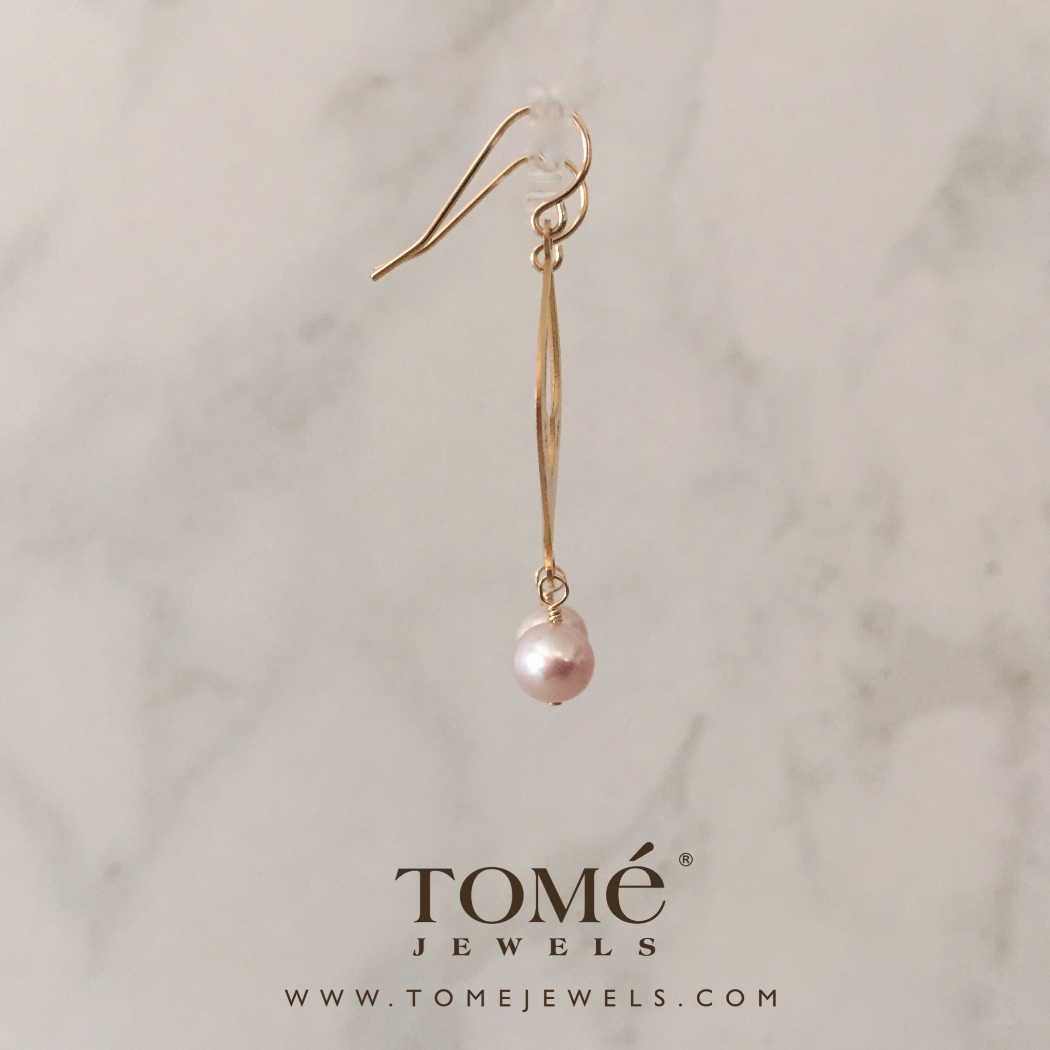 Aretes Felicidad con Perla Rosa - Imagen 3