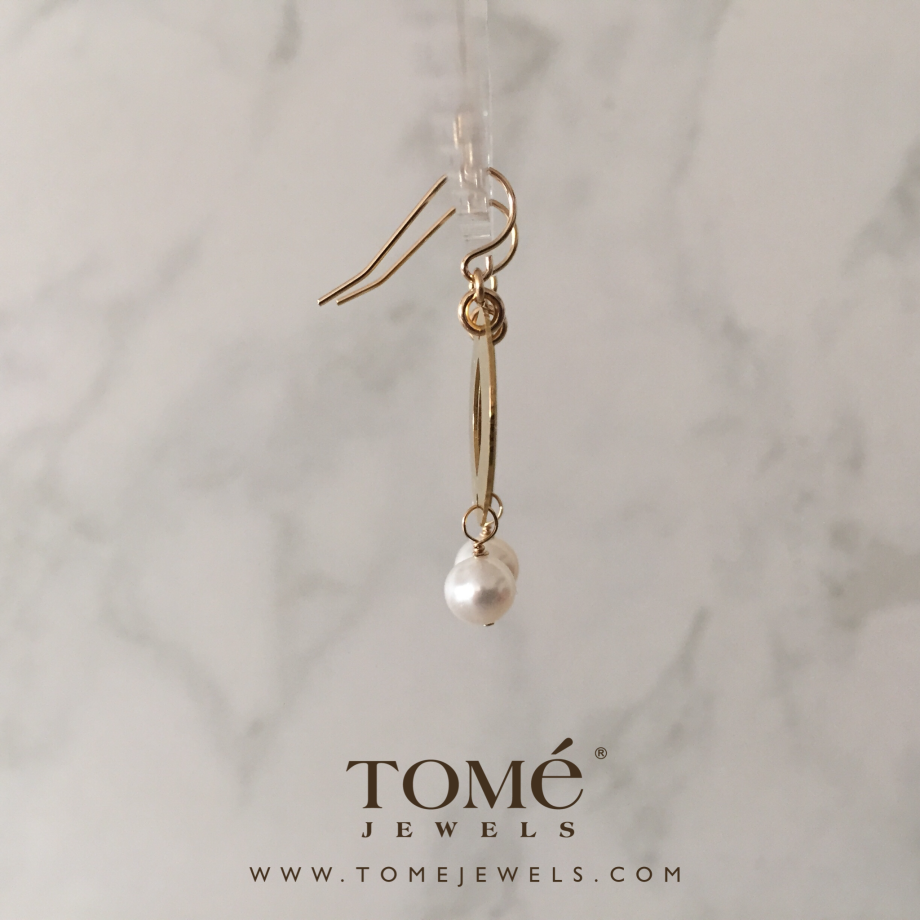 Aretes Óvalo con Perla Blanca - Imagen 3