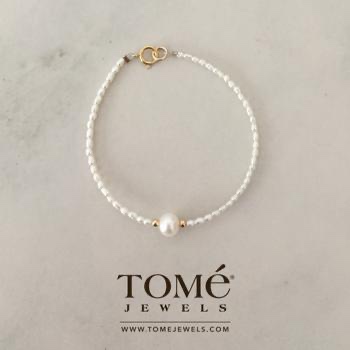 Pulsera Perlas Blancas con broche