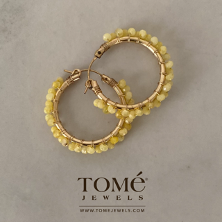 Arracadas Alegría Zig Zag Jade Amarillo
